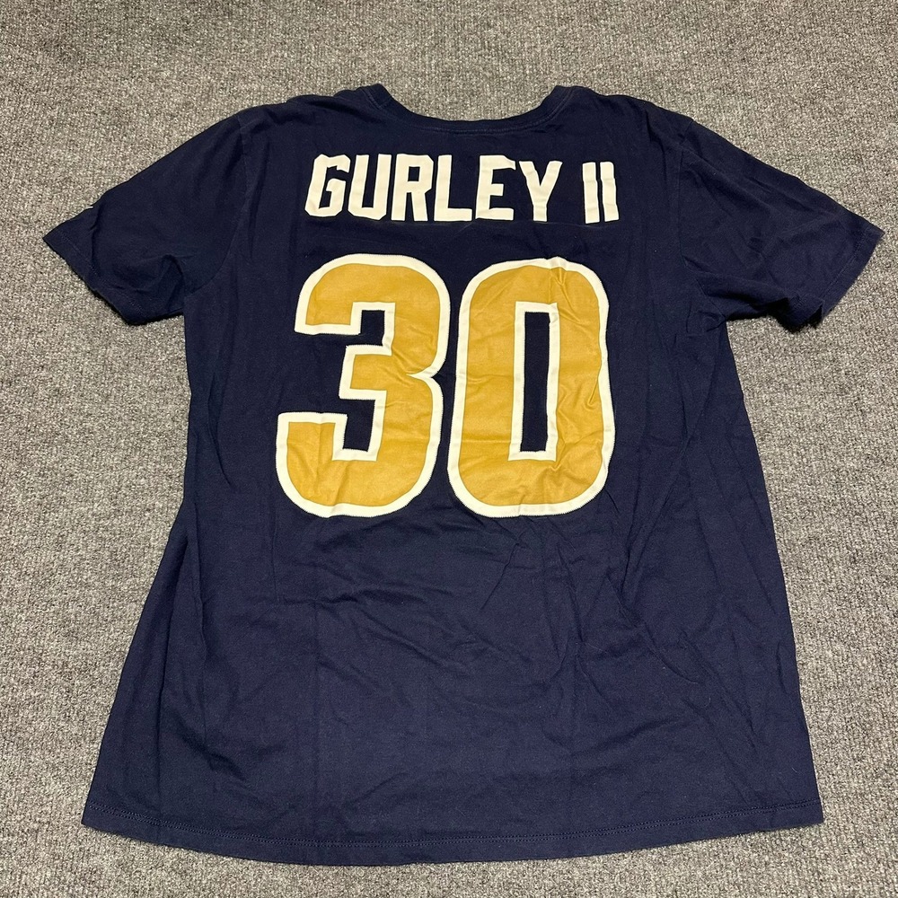Nike Todd Gurley II Los Angeles Rams Mens Large Navy Blue Graphic Jersey T-Shirt